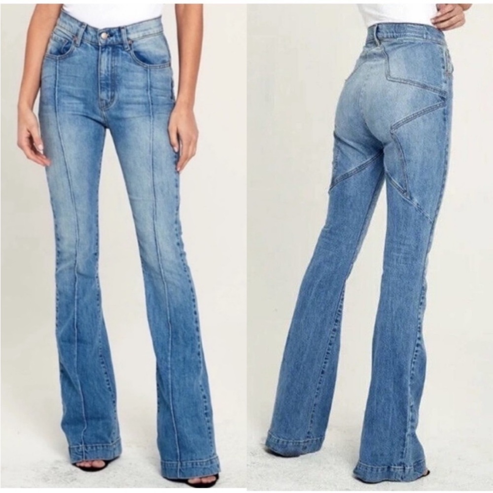 REVICE Denim Blue Wide Leg Jeans